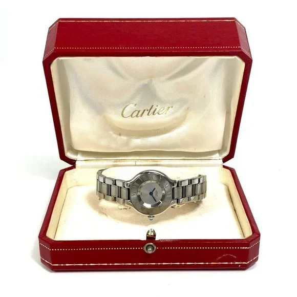 AUTHENTIC CARTIER W10109T2 1340 Must21 Vantian SM quartz Wristwatch - Picture 11 of 11